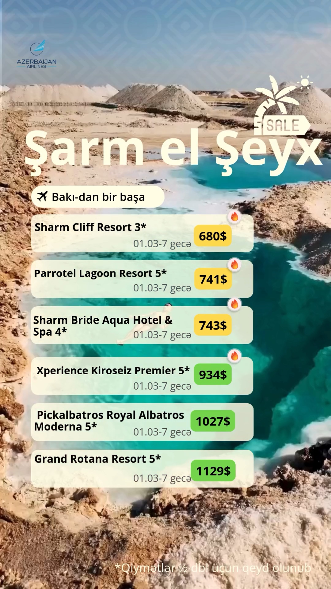 🌴 ŞARM EL ŞEYX | XÜSUSİ TƏKLİFLƏR 🌴