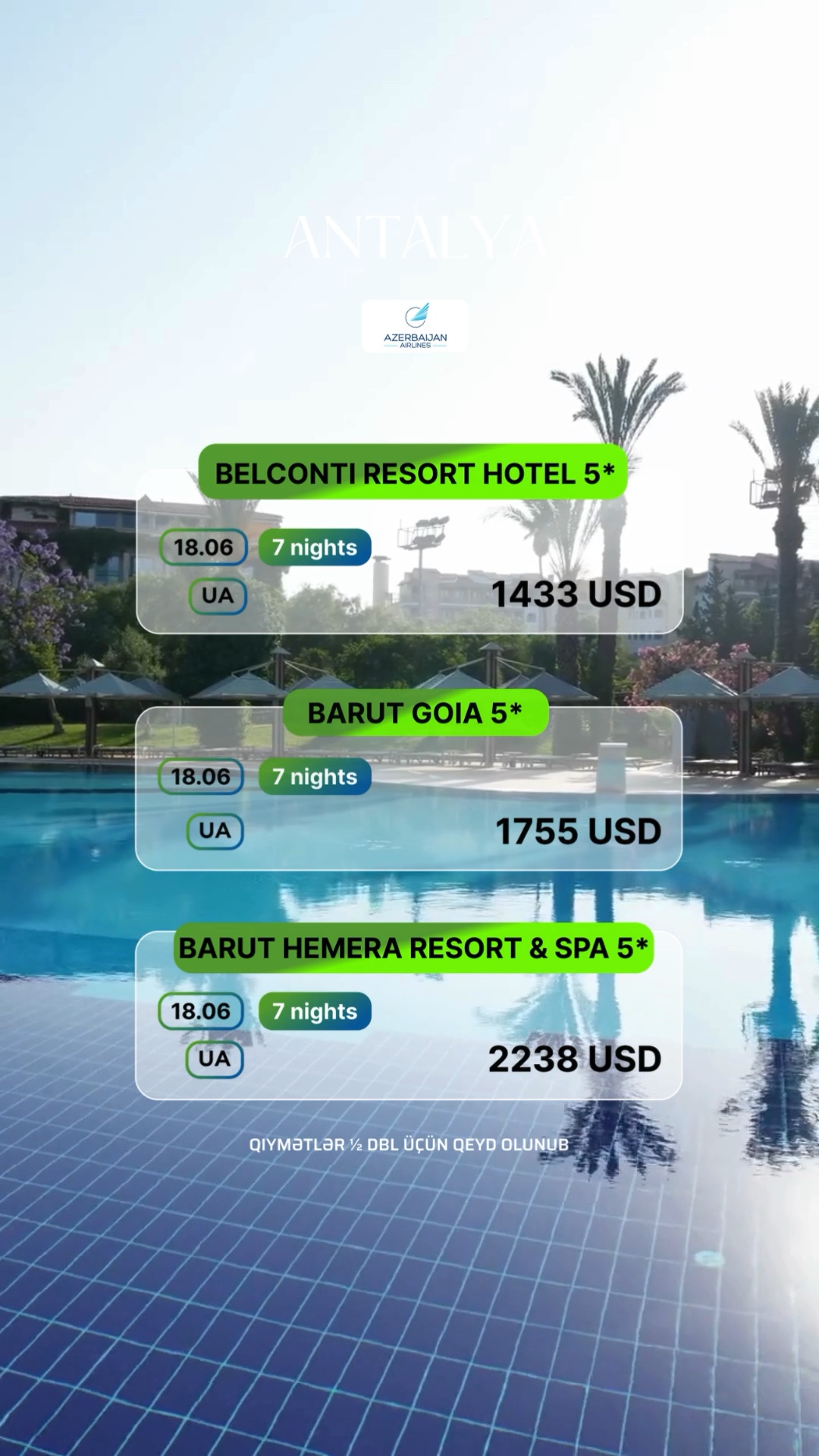 😍Antalya üçün təklif!😍