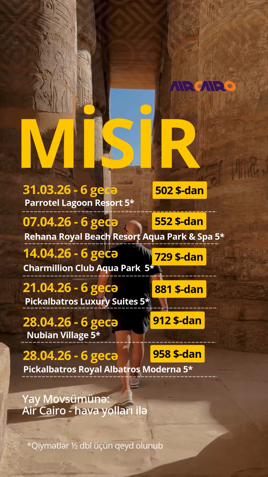 🇪🇬 MİSİR TURLARI -Son yerlər🥰