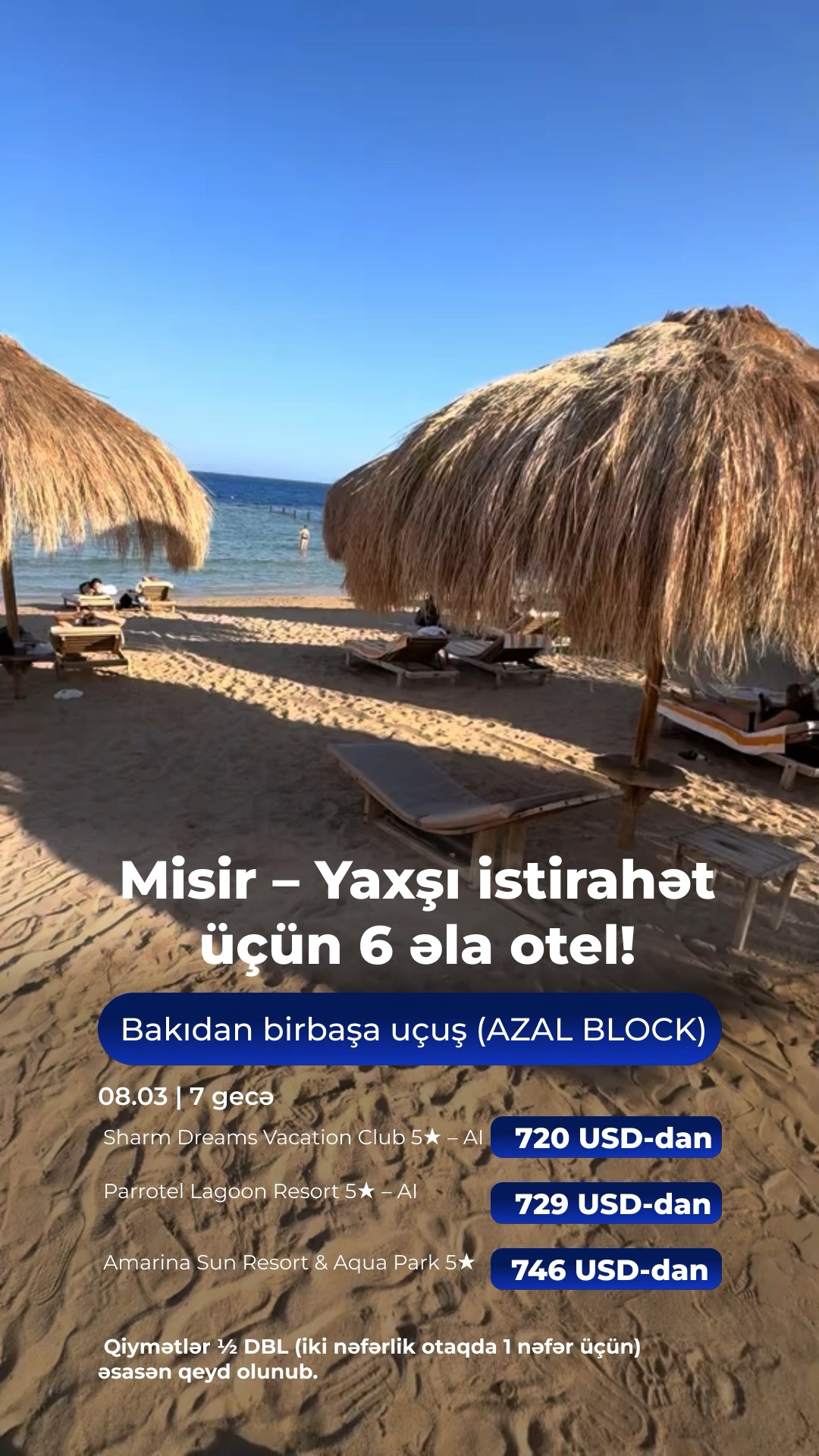 Misir – Yaxşı istirahət üçün 6 əla otel! 🔥
