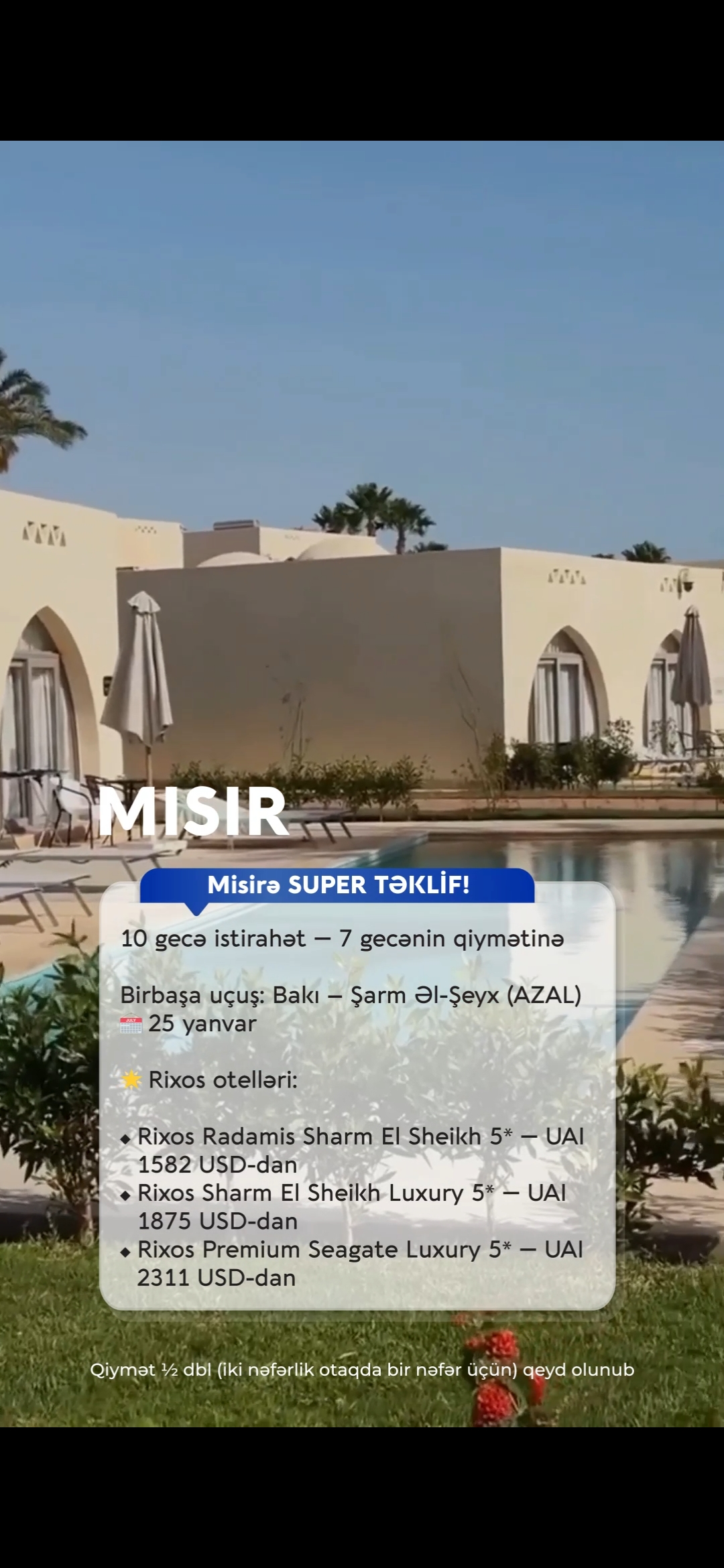 🔥 Misirə SUPER TƏKLİF! 🇪🇬☀️