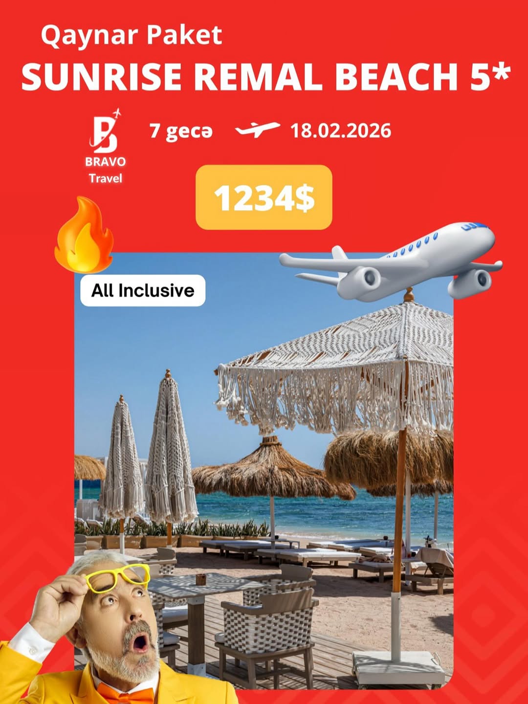 🌴✨ SUNRISE REMAL BEACH 5* – Qırmızı dənizdə xəyal kimi istirahət! ✨🌴