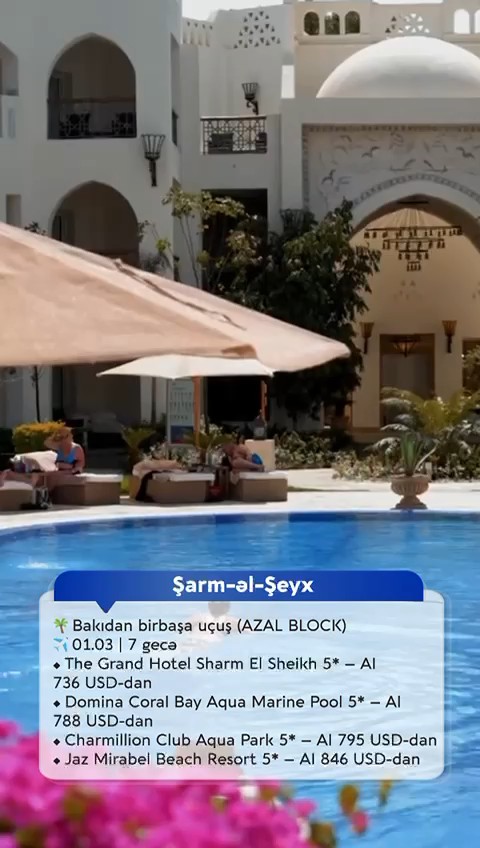*Şarm-əl-Şeyx — gündəlik qayğıdan günəş və dinclik dünyasına ideal qaçış.*☀️