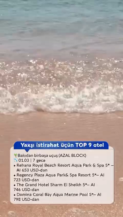 *Yaxşı istirahət üçün TOP 9 otel*🔥