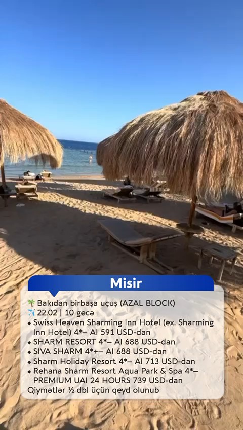 Daha çox günəş, daha az xərc! Misiri bron et!