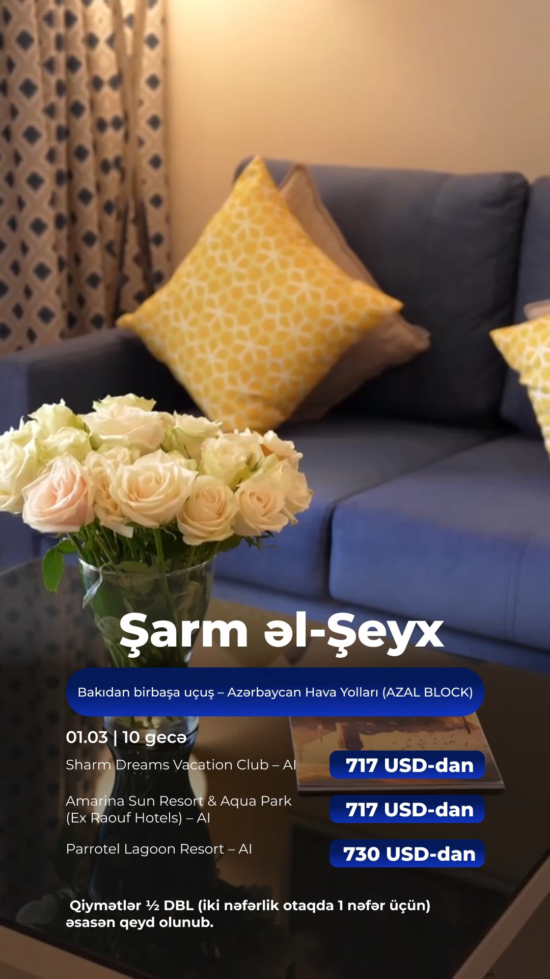 🔥 Şarm əl-Şeyx istiqamətində ən sərfəli qiymətlərlə istirahət!
