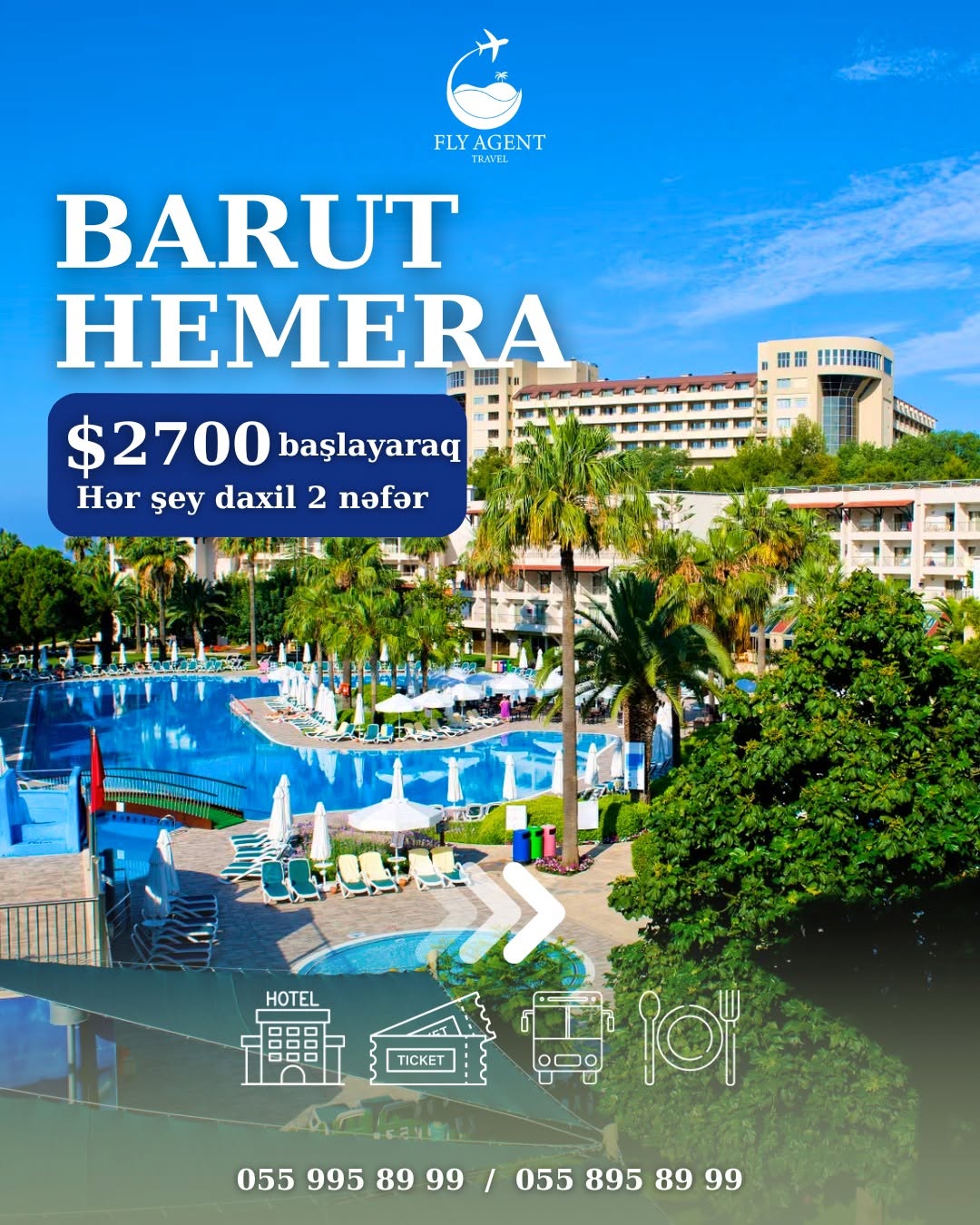 BARUT HOTELS HEMERA 5*💙 30% ilkin ödənişlə indi bron edin və səyahətə 20 gün qalmışa qədər faizsiz, hissə-hissə ödəyin 🌊