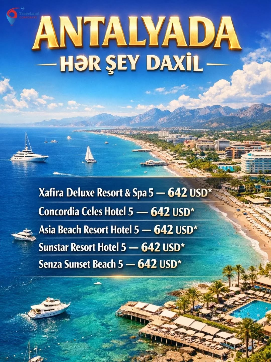 🔥 ŞOK ENDİRİM! Antalyada 5★ otellərdə istirahət - CƏMİ 642 USD! ✈️🌴