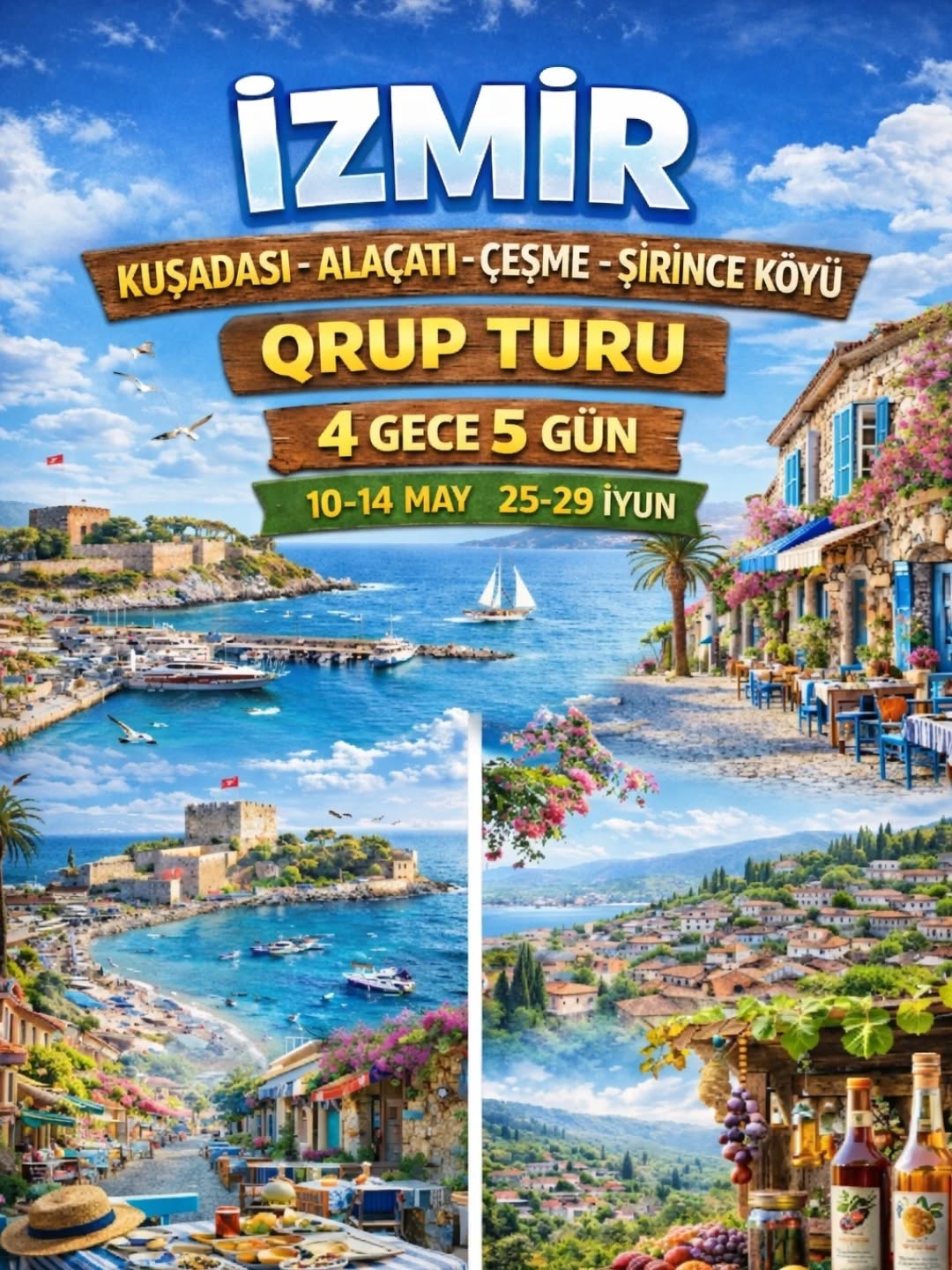 🌊 İzmir – Kuşadası – Alaçatı – Çeşmə Qrup Turu ✈️