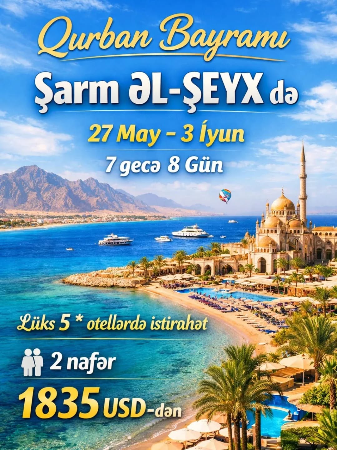 ✈️ Şarm-Əl-Şeyx Turu (Bakıdan uçuş) 🌴