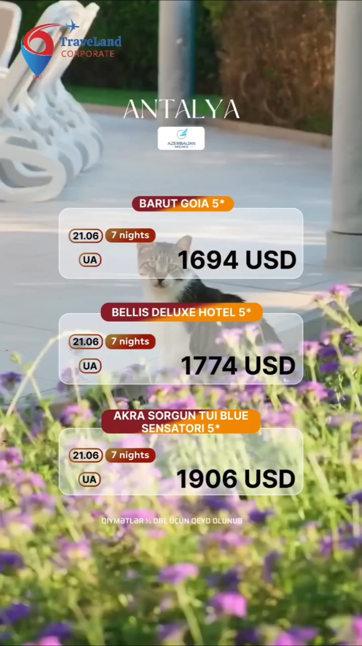 ☀️ Antalya Yay Turu – İndi rezerv et, rahat istirahət et!