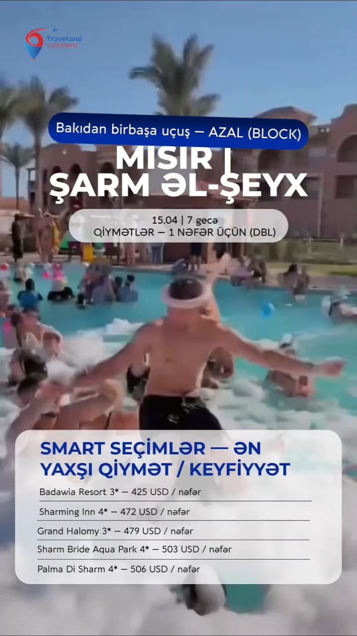 🇪🇬 Şarm Əl-Şeyx — ilboyu günəş, isti dəniz və unudulmaz istirahət! 🌊☀️