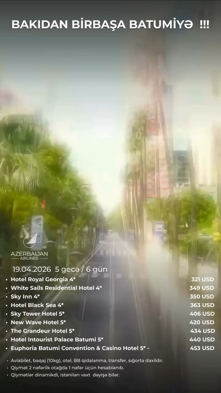 BAKIDAN BİRBAŞA BATUMİYƏ !!!