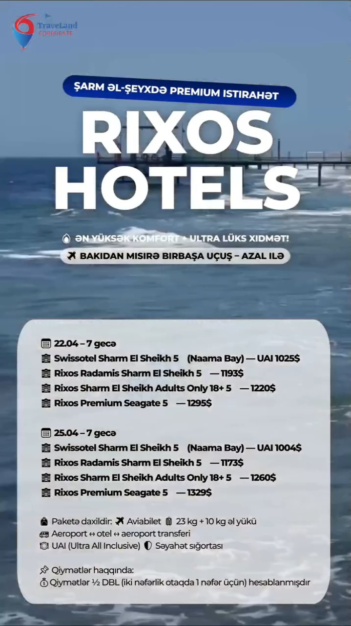RIXOS HOTELS – Şarm əl-Şeyxdə premium istirahət