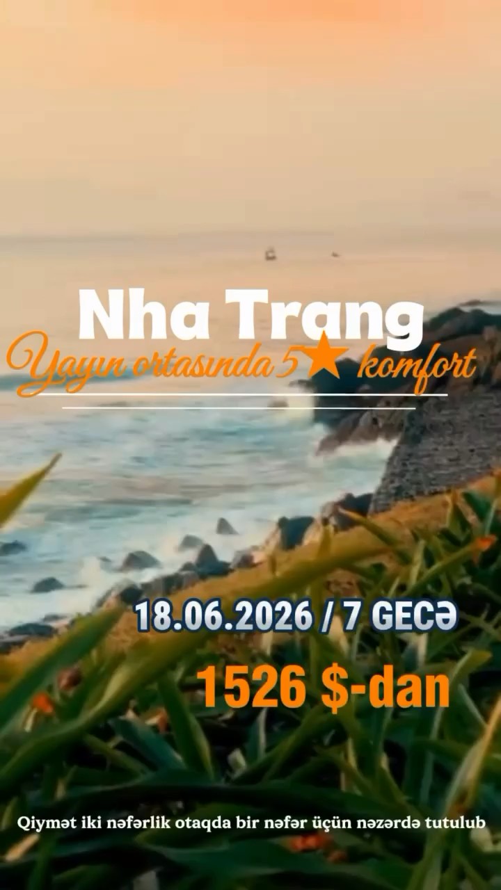 YAYIN ORTASINDA 5★ DƏNİZ KƏNARI İSTİRAHƏTİ | 18.06.2026 / 7 GECƏ