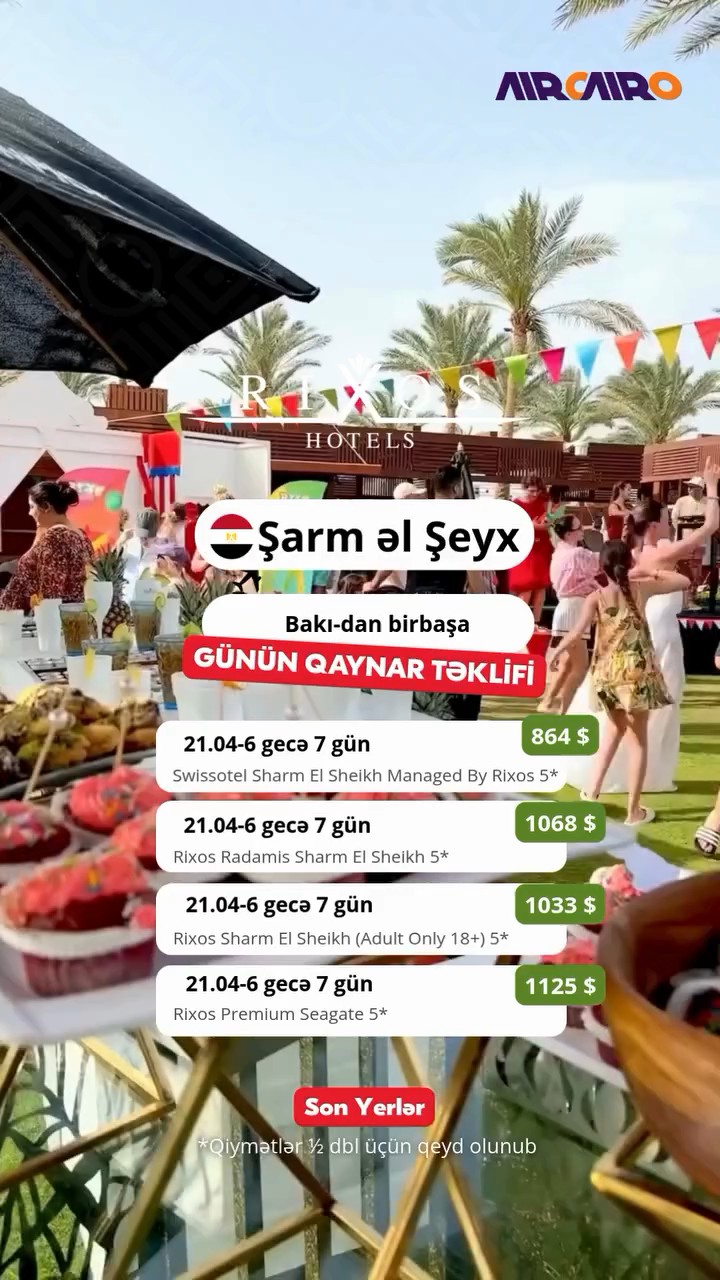 🌴 ŞARM ƏL-ŞEYX – RIXOS LÜKS TƏTİL! 🇪🇬