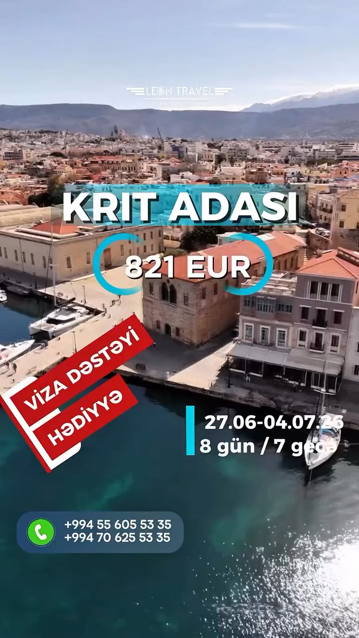 KRIT ADASI 💫 bu səyahətin fərgli olsun Yunanların gizli cənnətini səndə hiss et ✈️🇬🇷