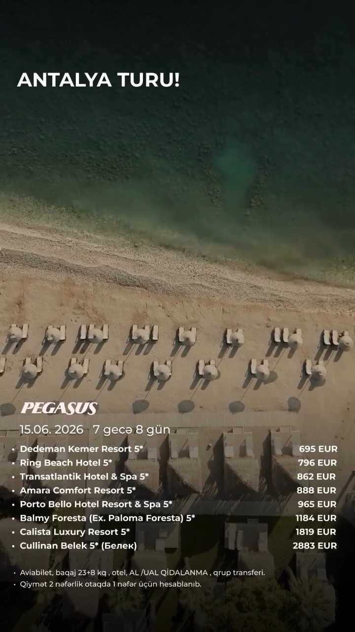 ANTALYA TURU! ✈️ Pegasus Hava Yolları ilə!