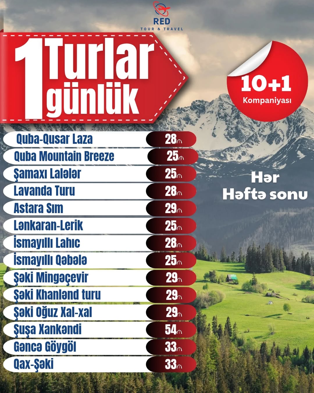 🌸Bahar fəslinə özəl🌸 Yaz turlarina Start verdik Ölkəmizi bizimlə gəz. Yüksək keyfiyyət maksimum əyləncə
