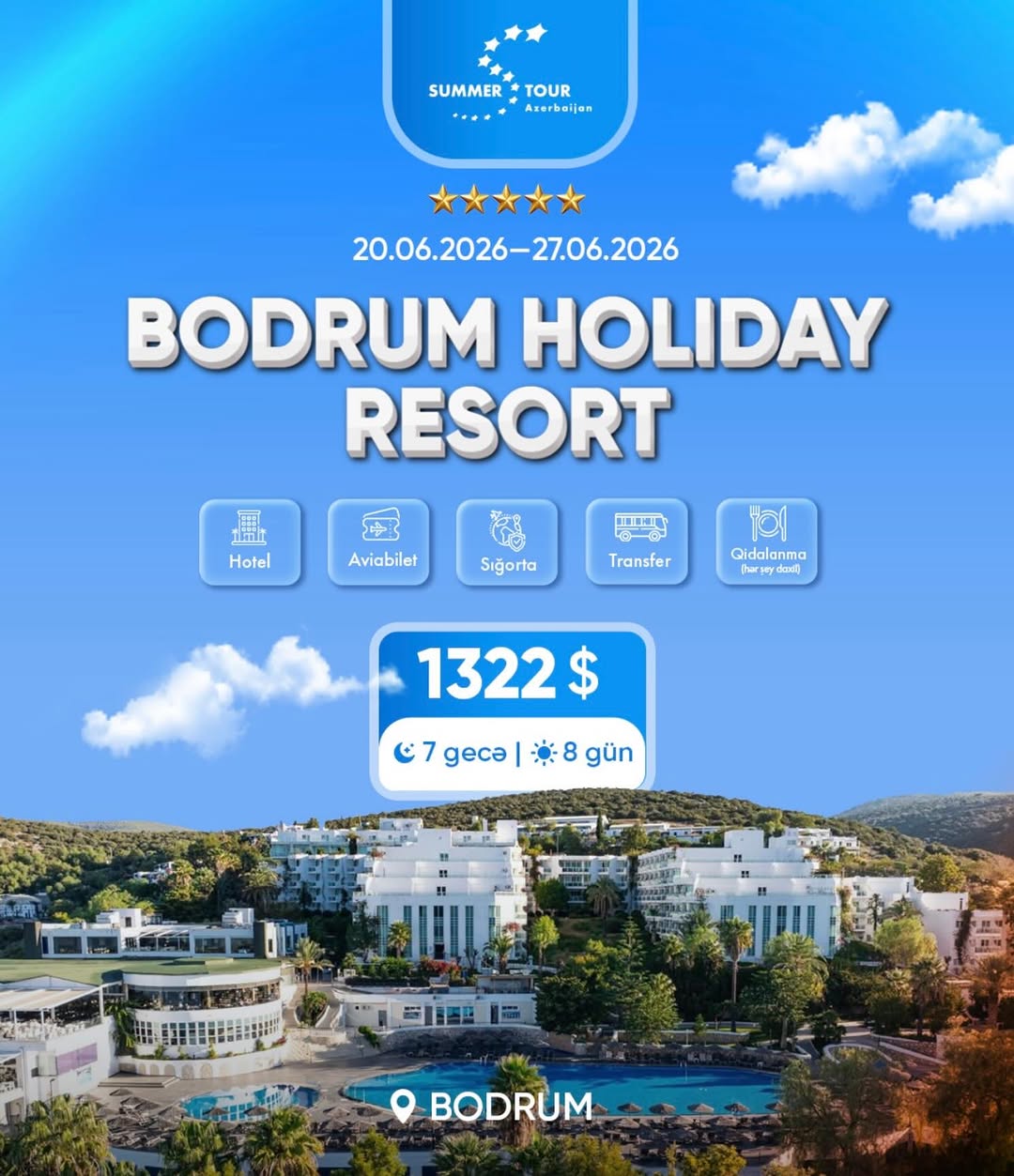 Bu yay Bodrumda dəniz, günəş və rahat istirahətin harmoniyasını yaşamaq istəyənlər üçün bir-birindən maraqlı hotel seçimlari!