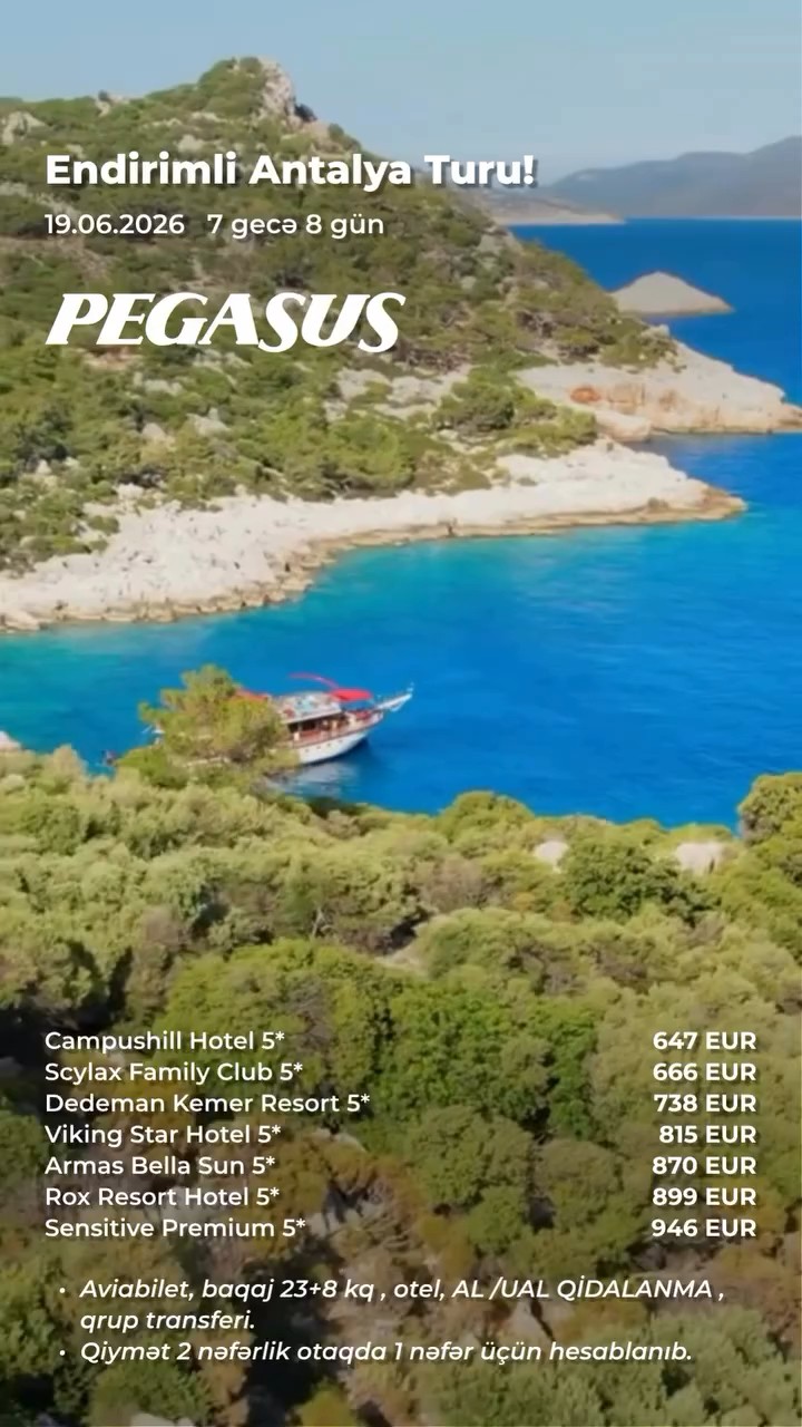 Endirimli Antalya Turu! ✈️ Pegasus Hava Yolları ilə!