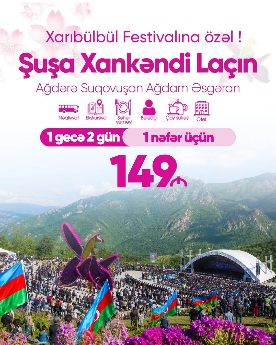 📍Şuşa - Xankəndi - Laçın - Ağdərə - Suqovuşan - Ağdam - Xocalı - Əsgəran turu❗️