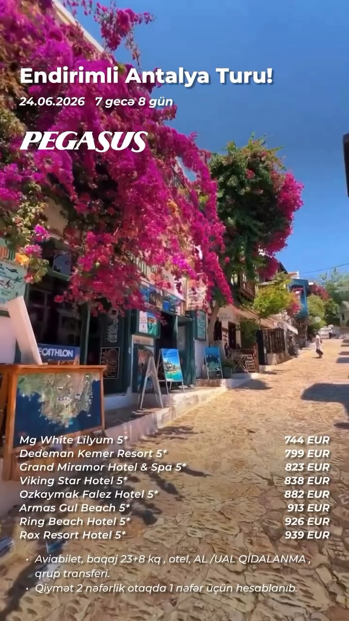 Endirimli Antalya Turu! ✈️ Pegasus Hava Yolları ilə!