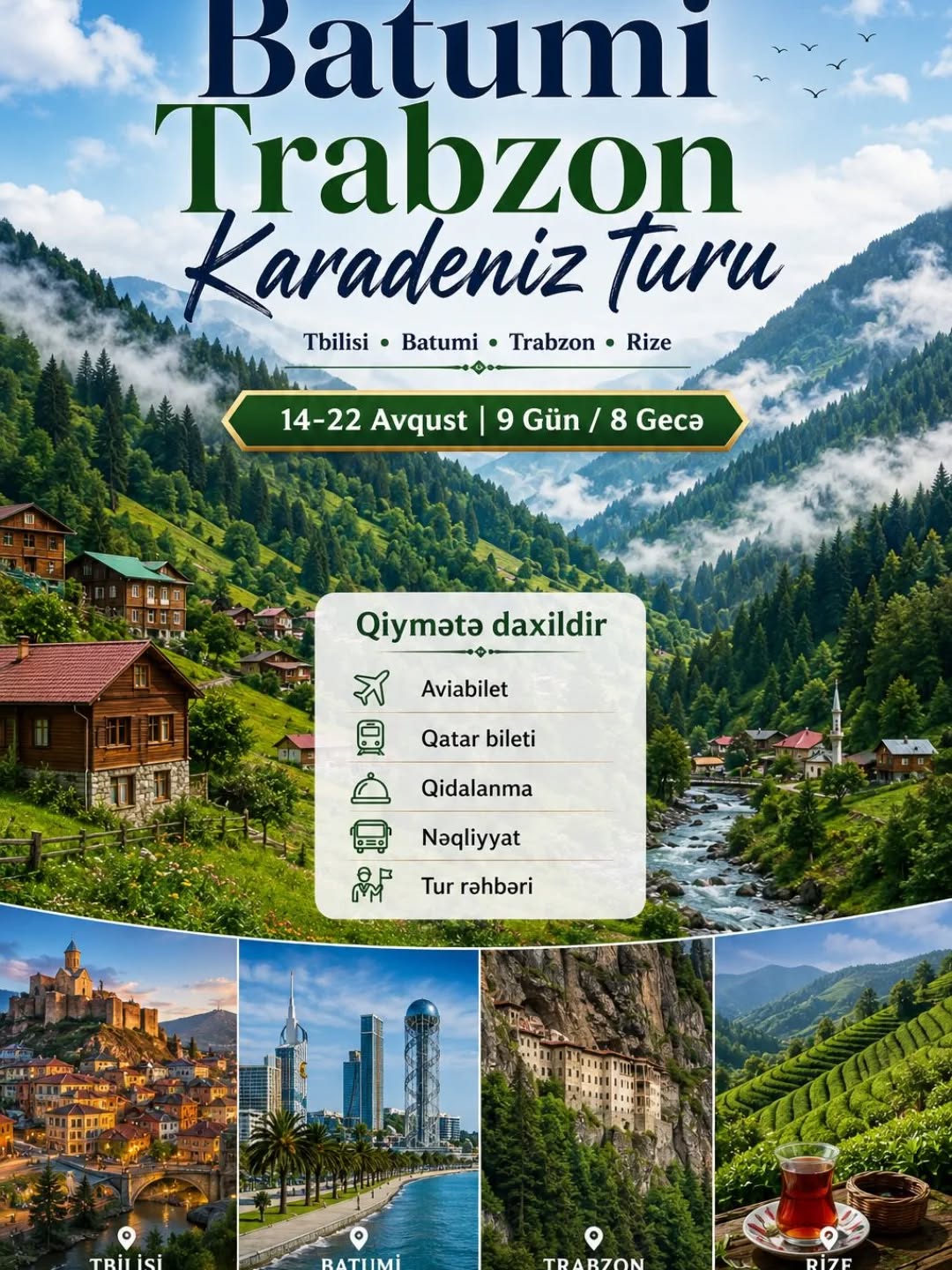 🌍 3 Ölkə • 9 Günlük Unudulmaz Yay Səyahəti! 🇬🇪🇹🇷