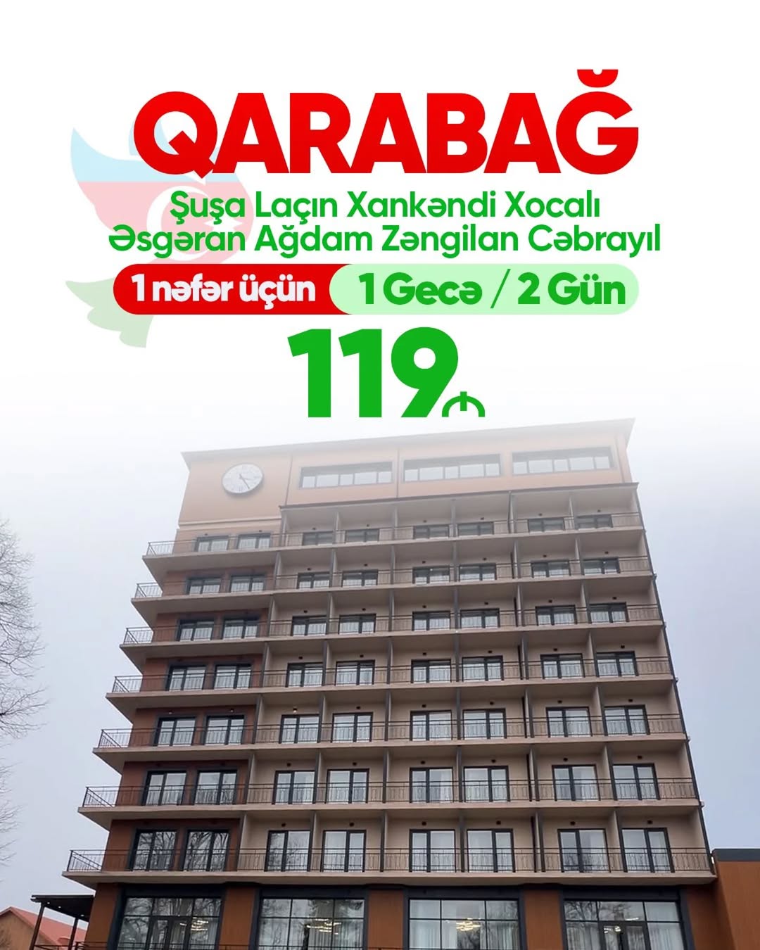 1 Gecə 2 Günlük Qarabağ turu
