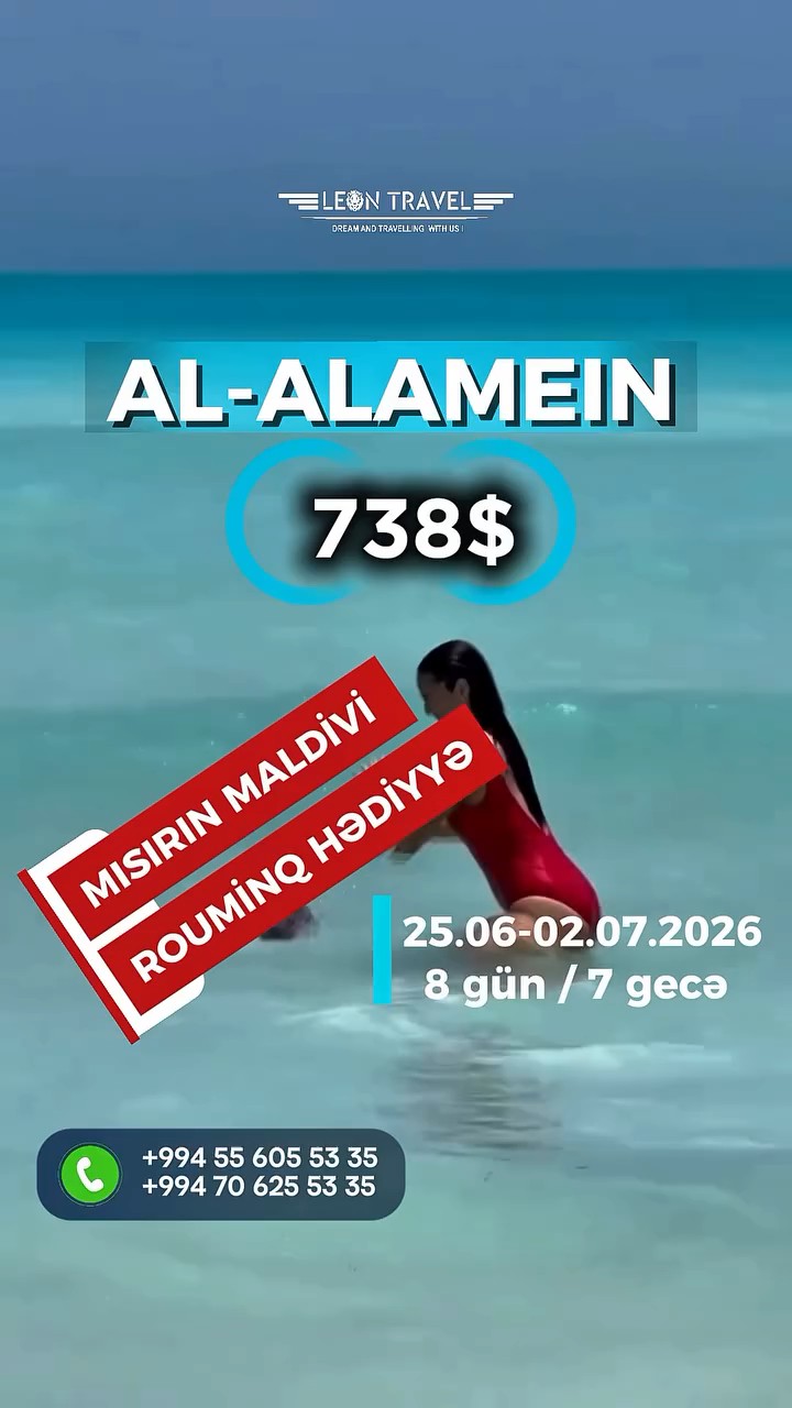 🌴Aaraliq dənizin incisi Al-Alamein səni gözləyir 🌴