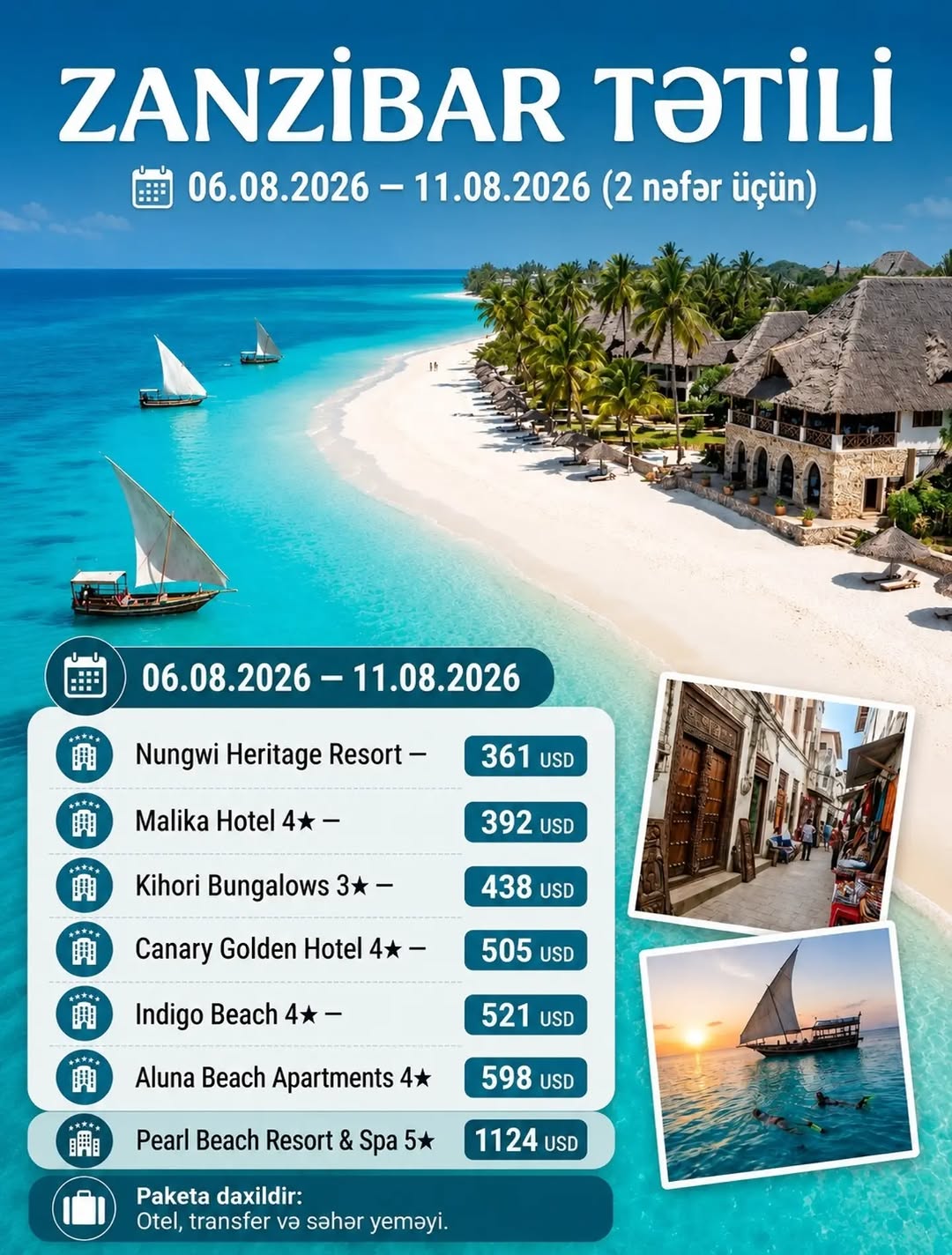 🌴✨ ZANZİBAR — TROPİK CƏNNƏTDƏ TƏTİL!✨🏝️