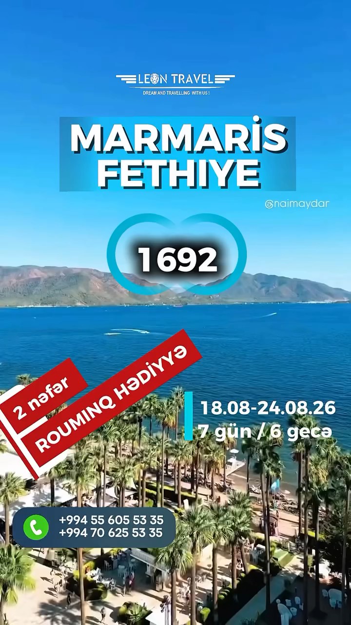 MARMARIS / FETHIYE TURU 👥2 nəfər