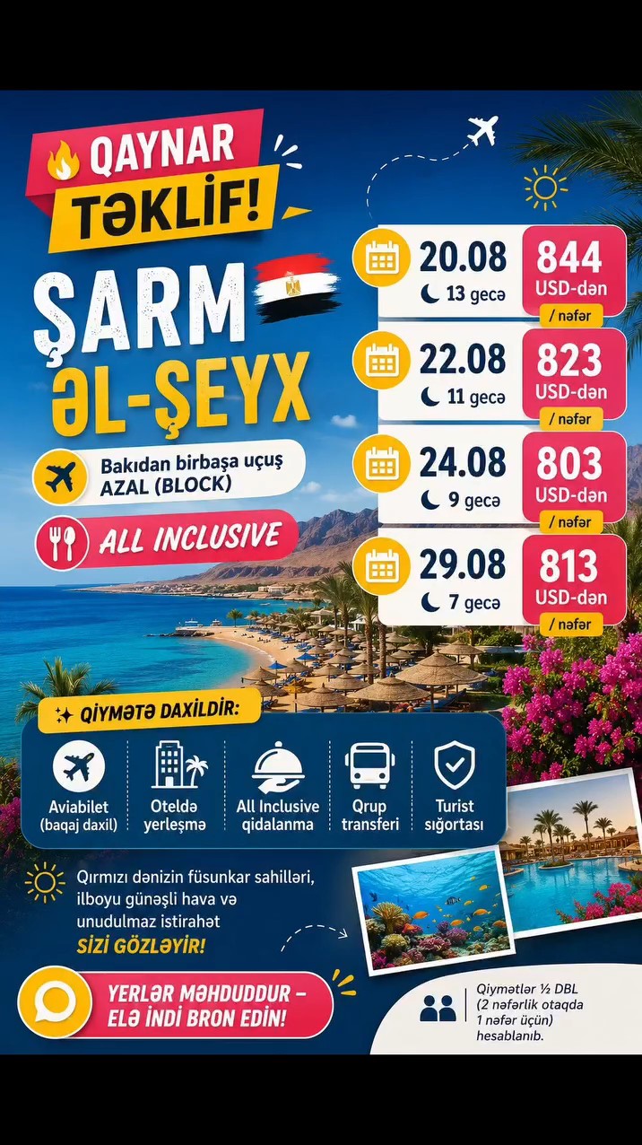 ŞARM ƏL-ŞEYX turu • 20.08—02.09