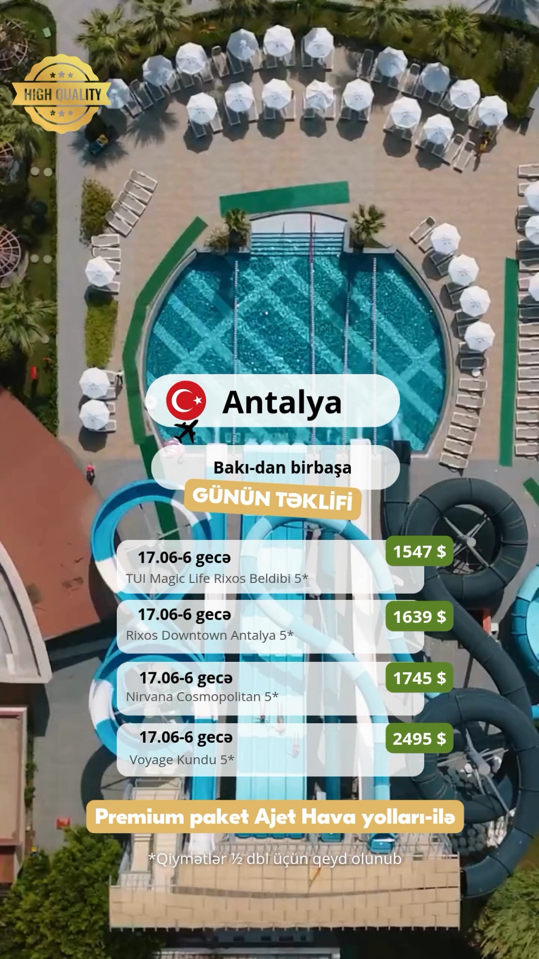 🌴 ANTALYA – PREMIUM TƏKLİF! 🇹🇷