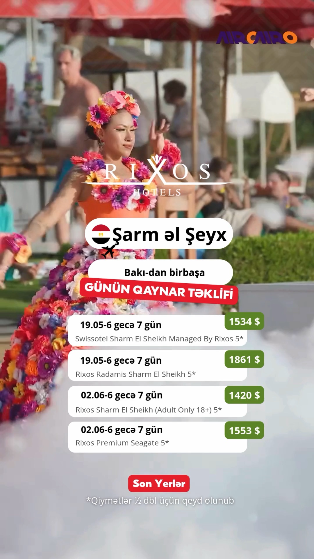 🌴 ŞARM ƏL-ŞEYX – RIXOS QAYNAR TƏKLİFİ! 🇪🇬