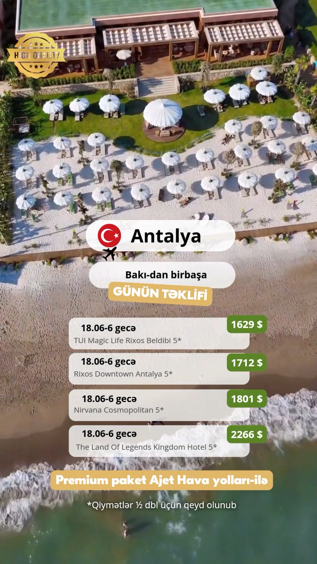🌴 ANTALYA – PREMIUM TƏKLİF! 🇹🇷