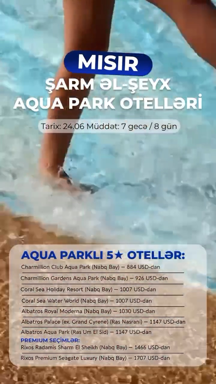 🌴✨ MISIR – ŞARM ƏL-ŞEYX | AQUA PARK OTELLƏRİ ☀️