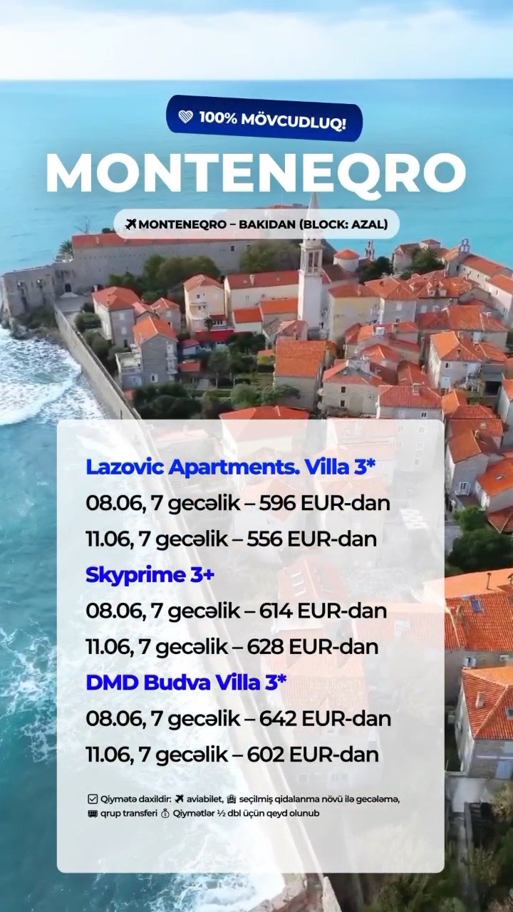 ☀️🍧 Monteneqro — asan və rahat!