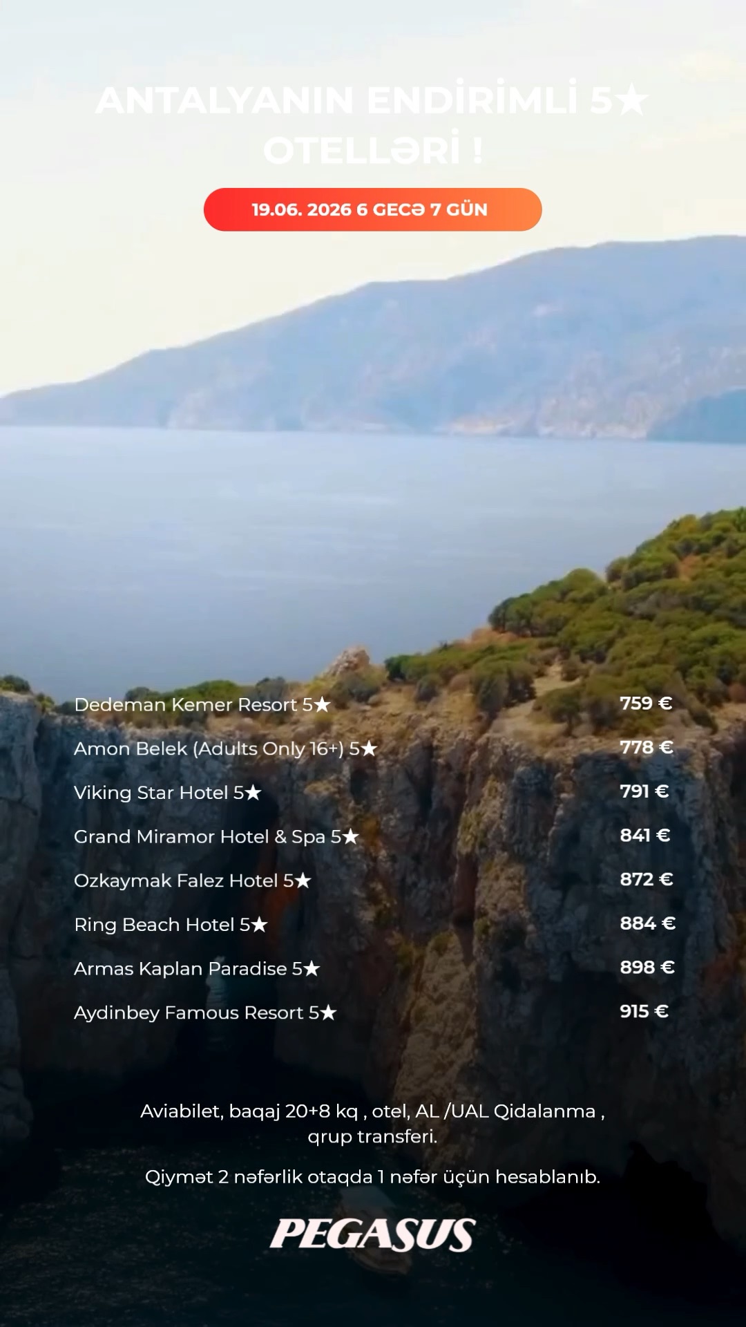 ANTALYANIN ENDİRİMLİ 5* OTELLƏRİ !