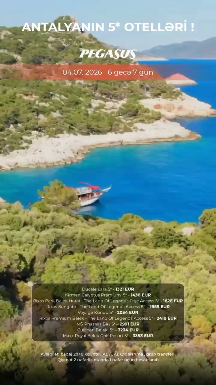 ANTALYANIN 5* OTELLƏRİ !
