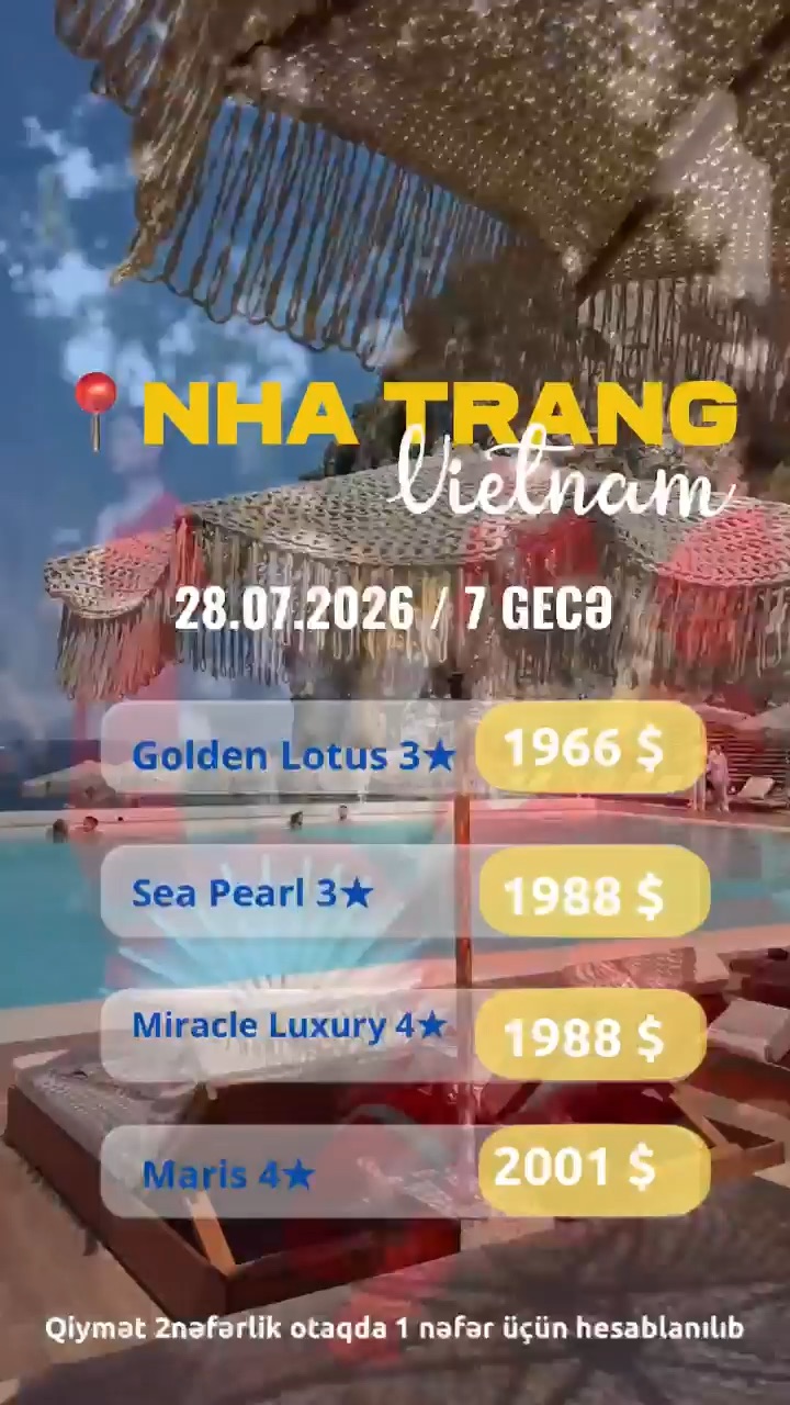 🌴✨ YAYIN SON AYINDA SƏRFƏLİ DƏNİZ TƏTİLİ | 28.07.2026 / 7 GECƏ 🌊