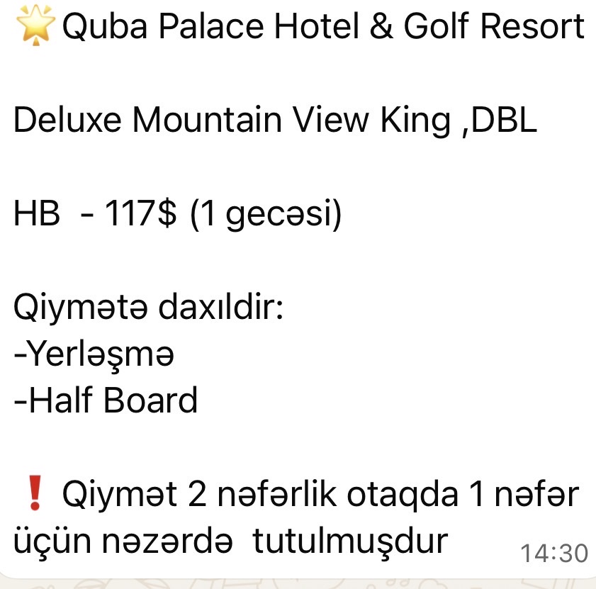 🌟Quba Palace Hotel & Golf Resort