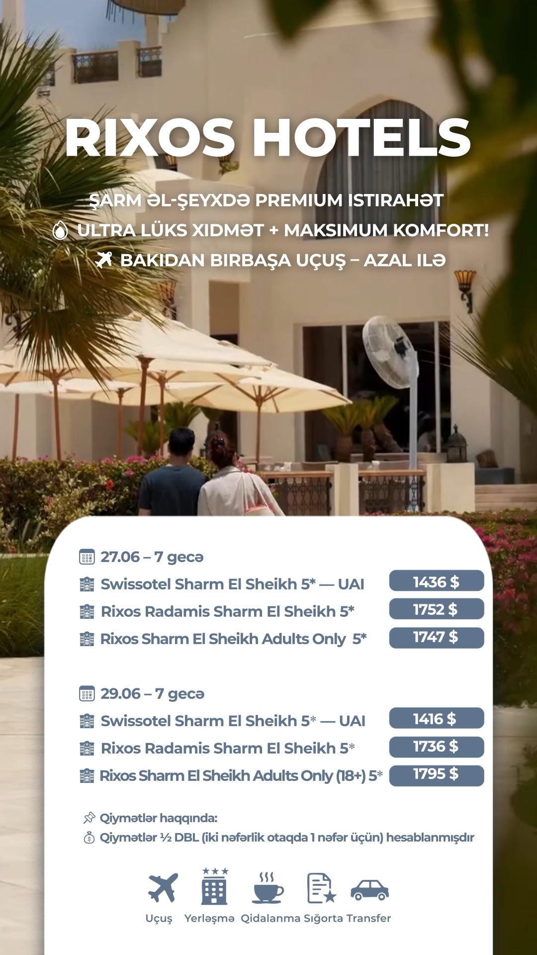 🌴✨ RIXOS HOTELS – Şarm əl-Şeyxdə premium istirahət 🇪🇬