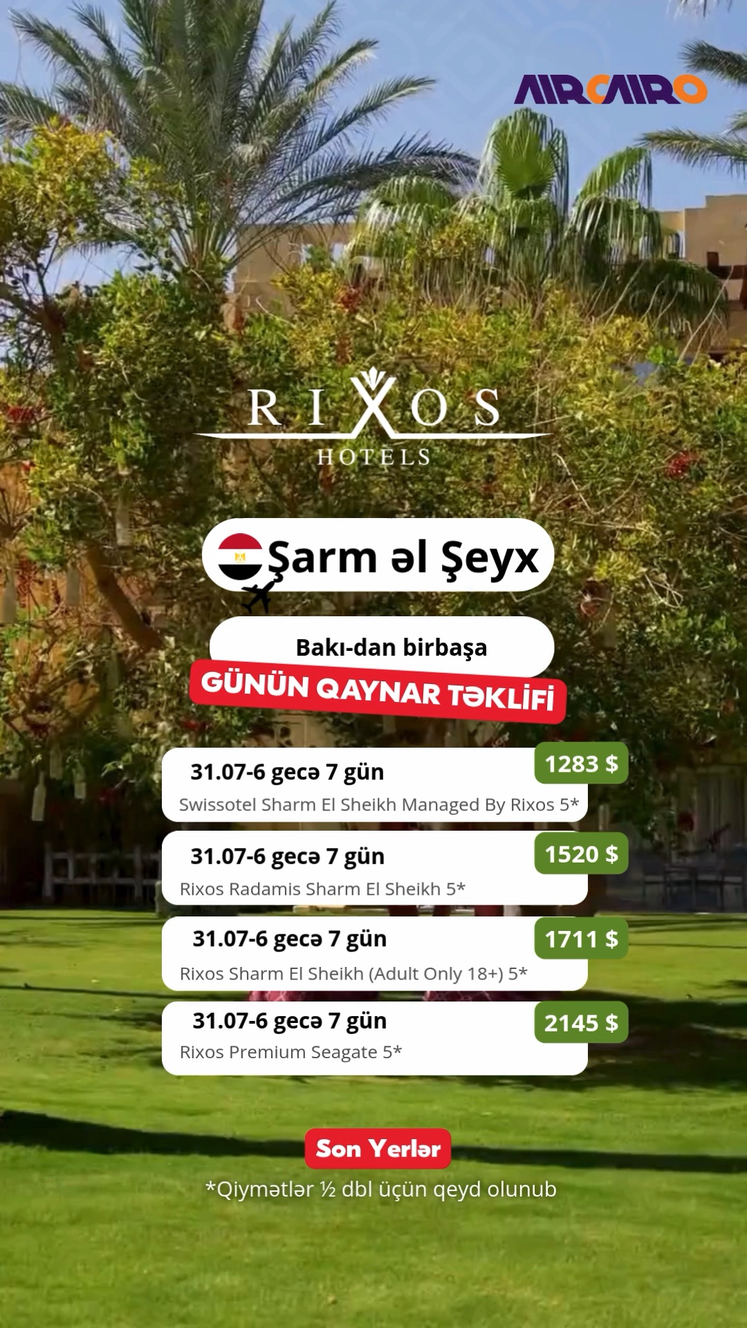 🌴 RIXOS COLLECTION – ŞARM ƏL-ŞEYX 🇪🇬
