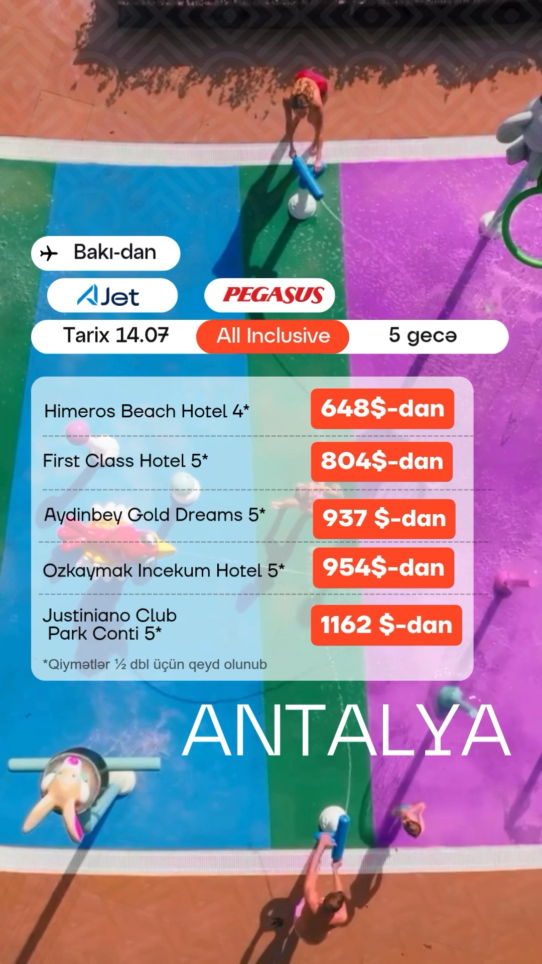 🌴 ANTALYA – YAY TƏTİLİ ÜÇÜN SƏRFƏLİ SEÇİMLƏR 🇹🇷