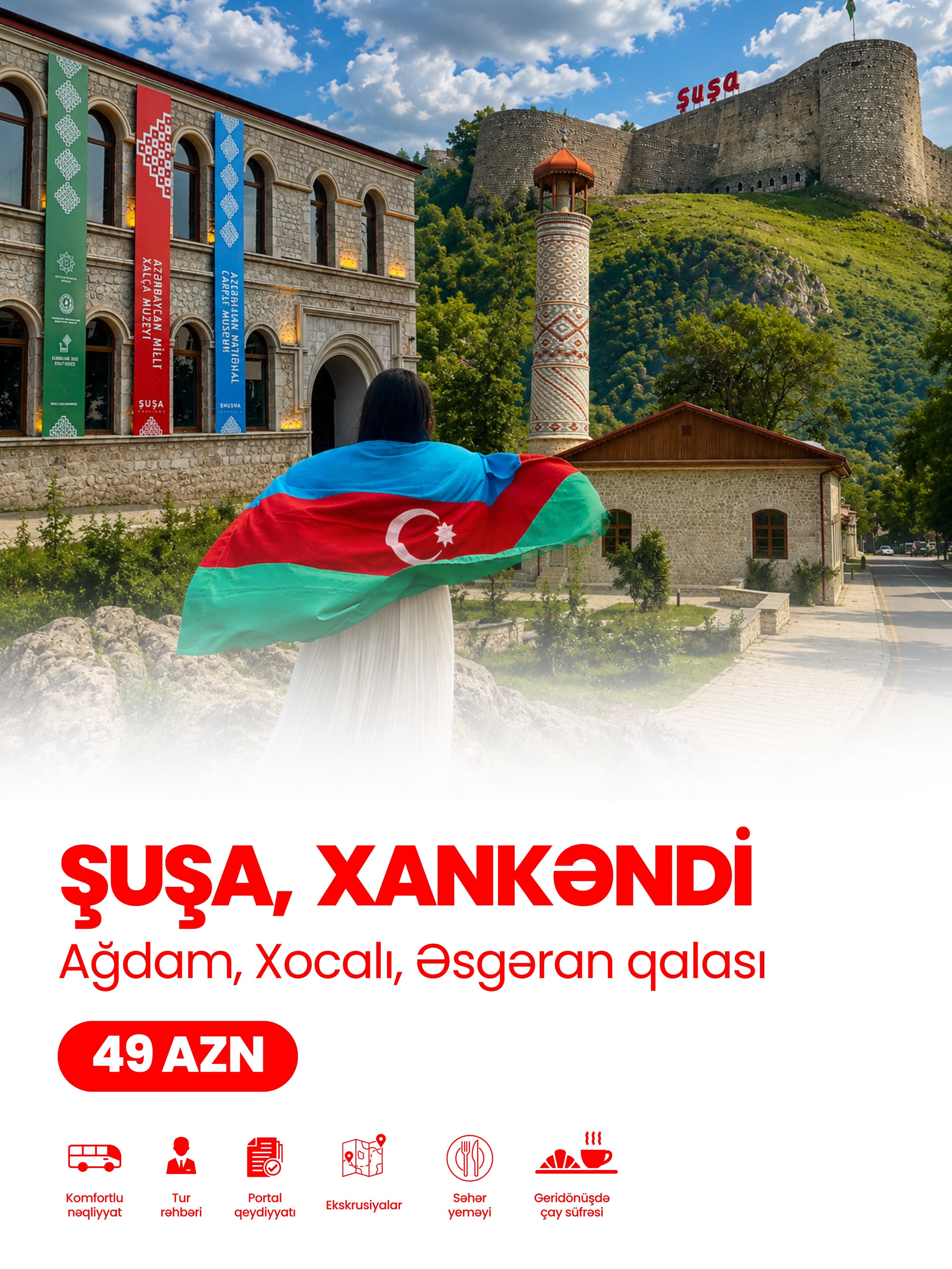 🌿 Qarabağ Səni Çağırır – Şuşa, Xankəndi və Tarixi Məkanlara Möhtəşəm Səyahət!💚