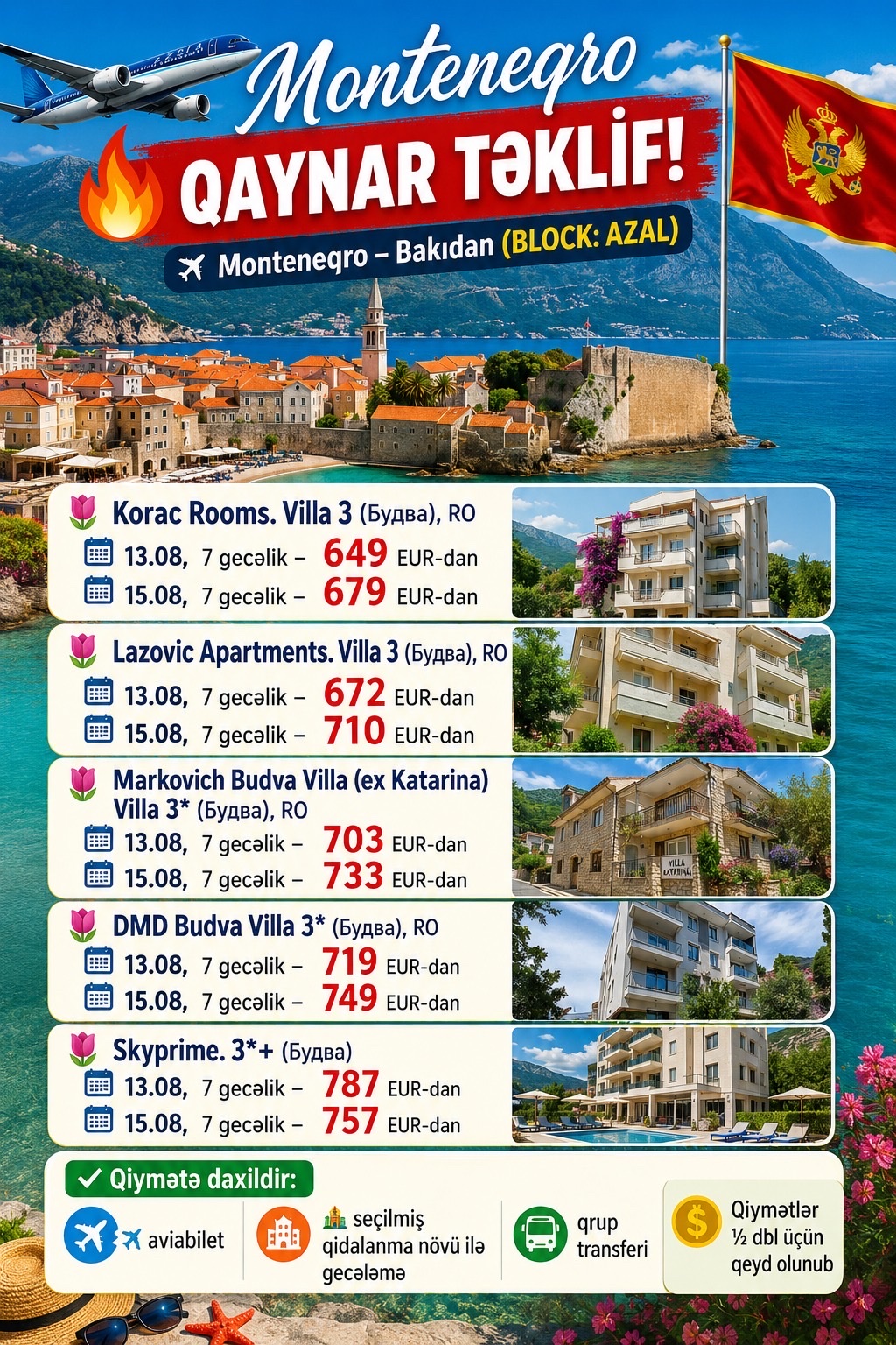 🔥 Monteneqro QAYNAR TƏKLİF!