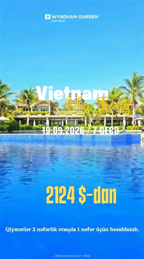🌴✨ CAM RANHDA 5★ RESORT İSTİRAHƏTİ | 19.09.2026 / 7 GECƏ 🌊