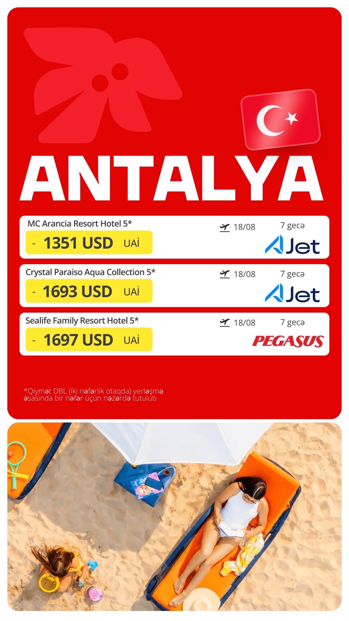 Qaynar təklif ☀️ ANTALYA 🇹🇷