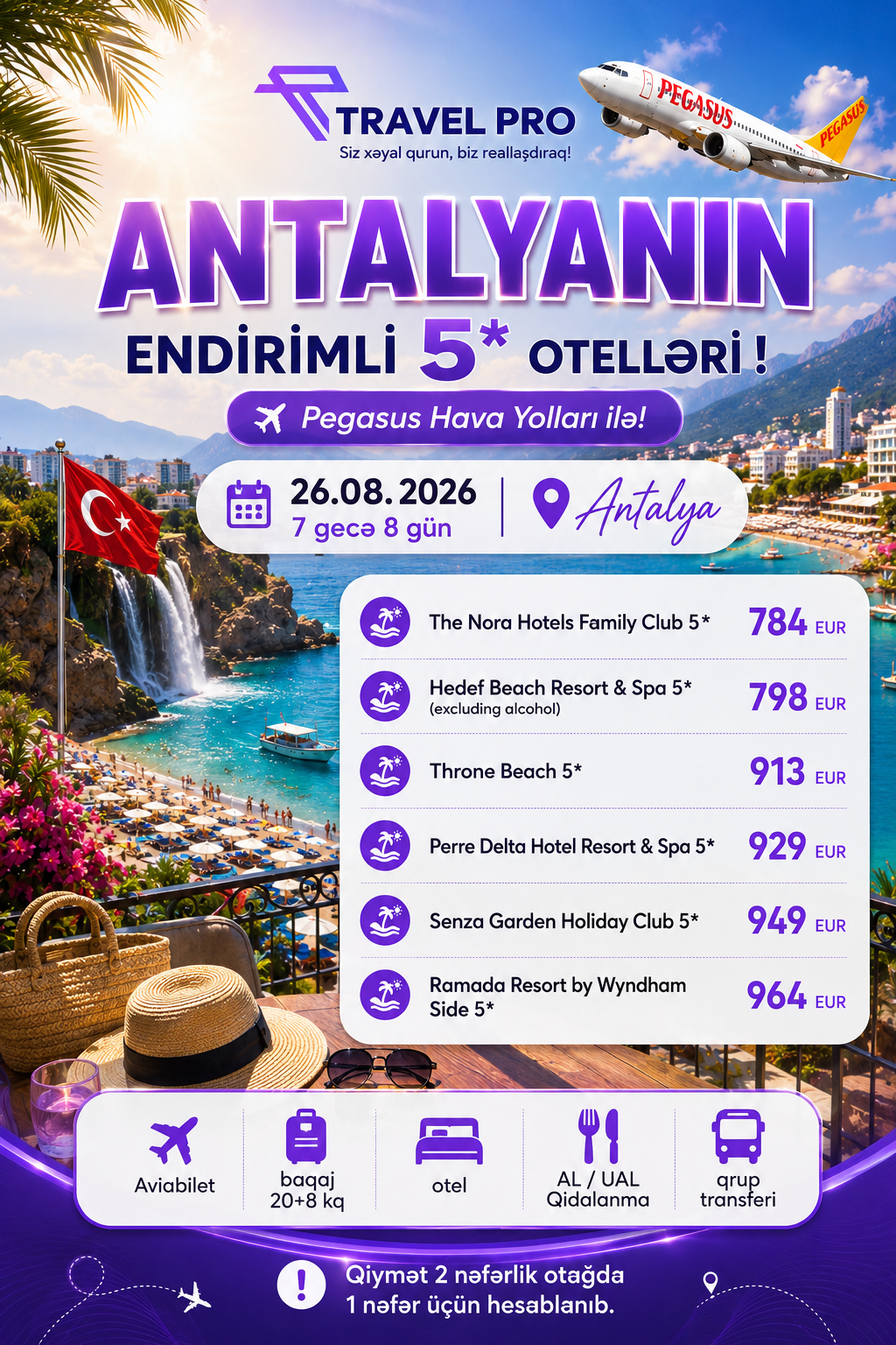 ANTALYANIN ENDİRİMLİ 5* OTELLƏRİ !
